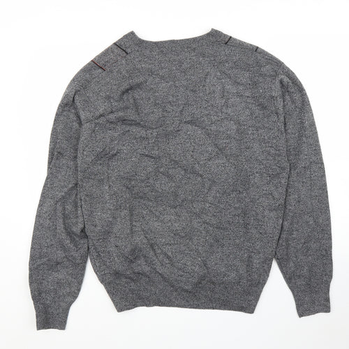 Gabicci Mens Grey Striped  Pullover Jumper Size L