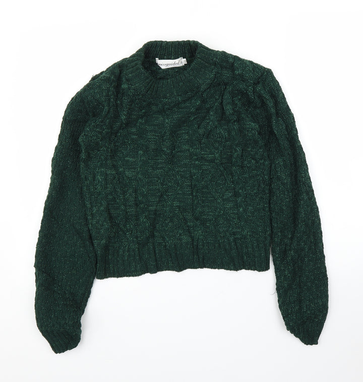 Missguided Womens Green   Pullover Jumper Size S