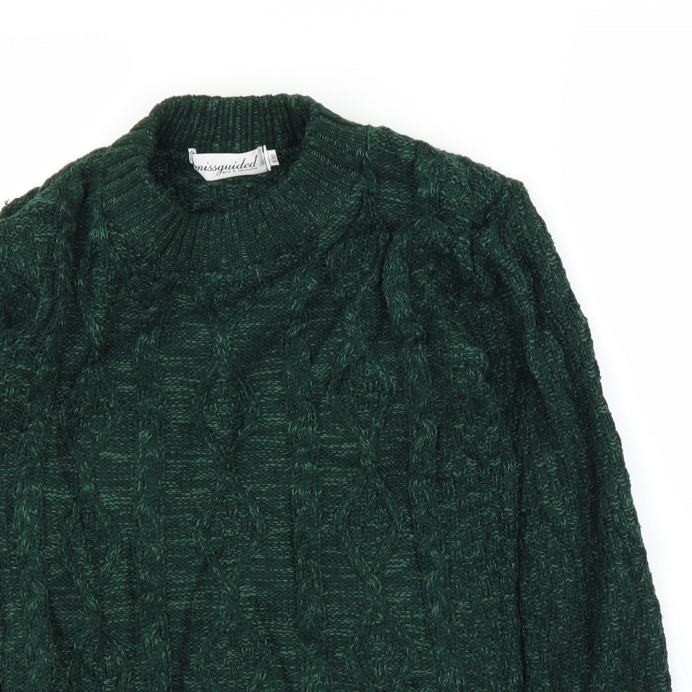 Missguided Womens Green   Pullover Jumper Size S