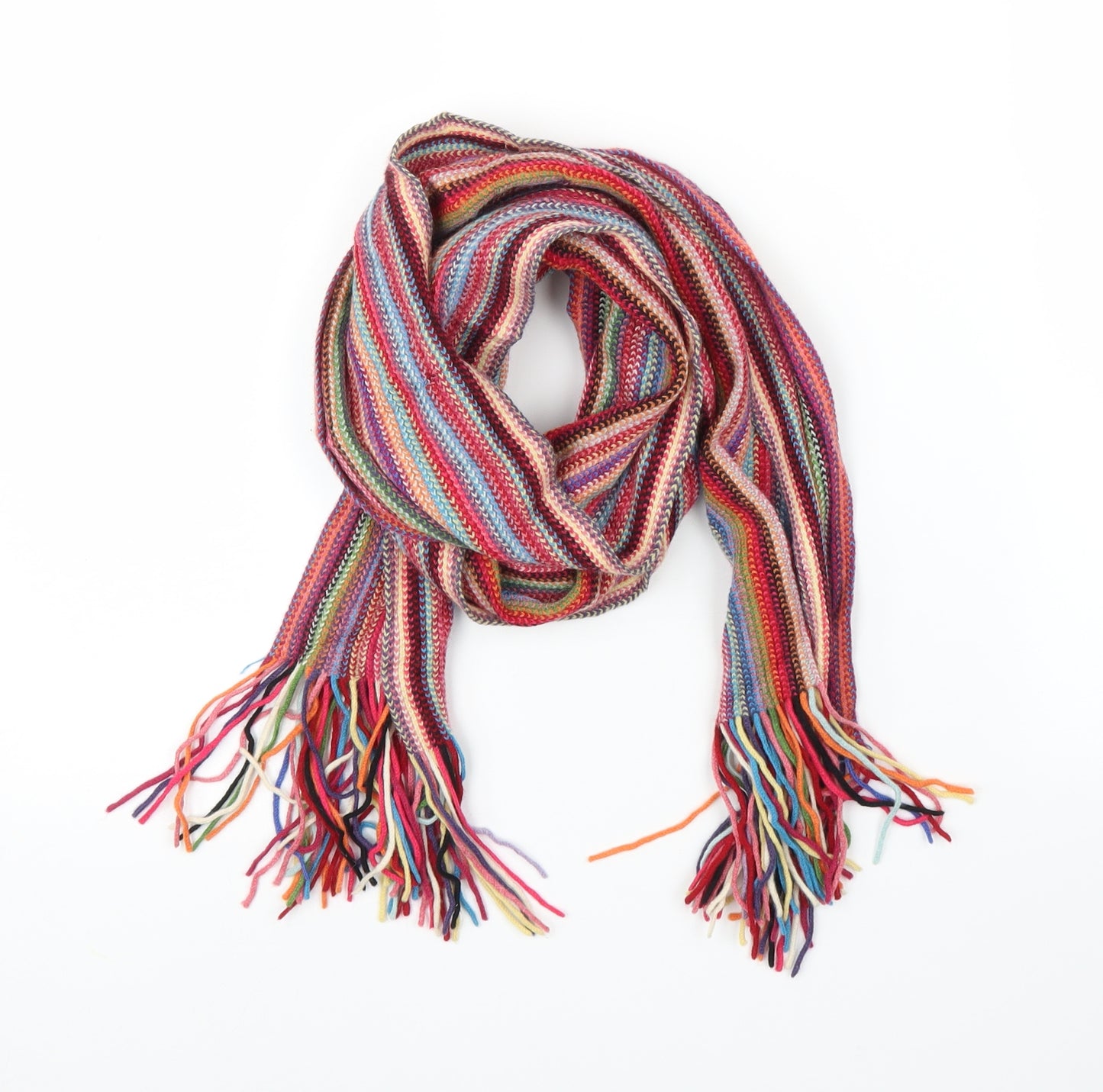 Johnstons Unisex Pink Striped   Scarf
