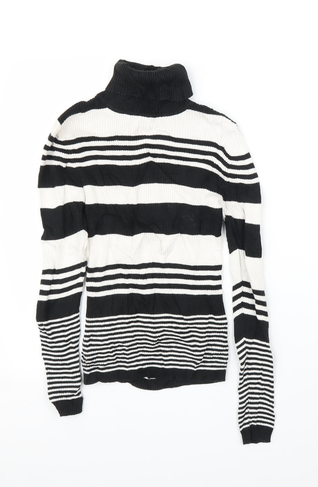 Papaya Womens Black Striped  Pullover Jumper Size S