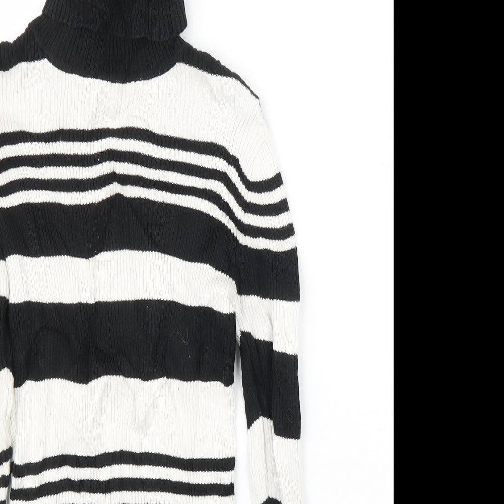 Papaya Womens Black Striped  Pullover Jumper Size S