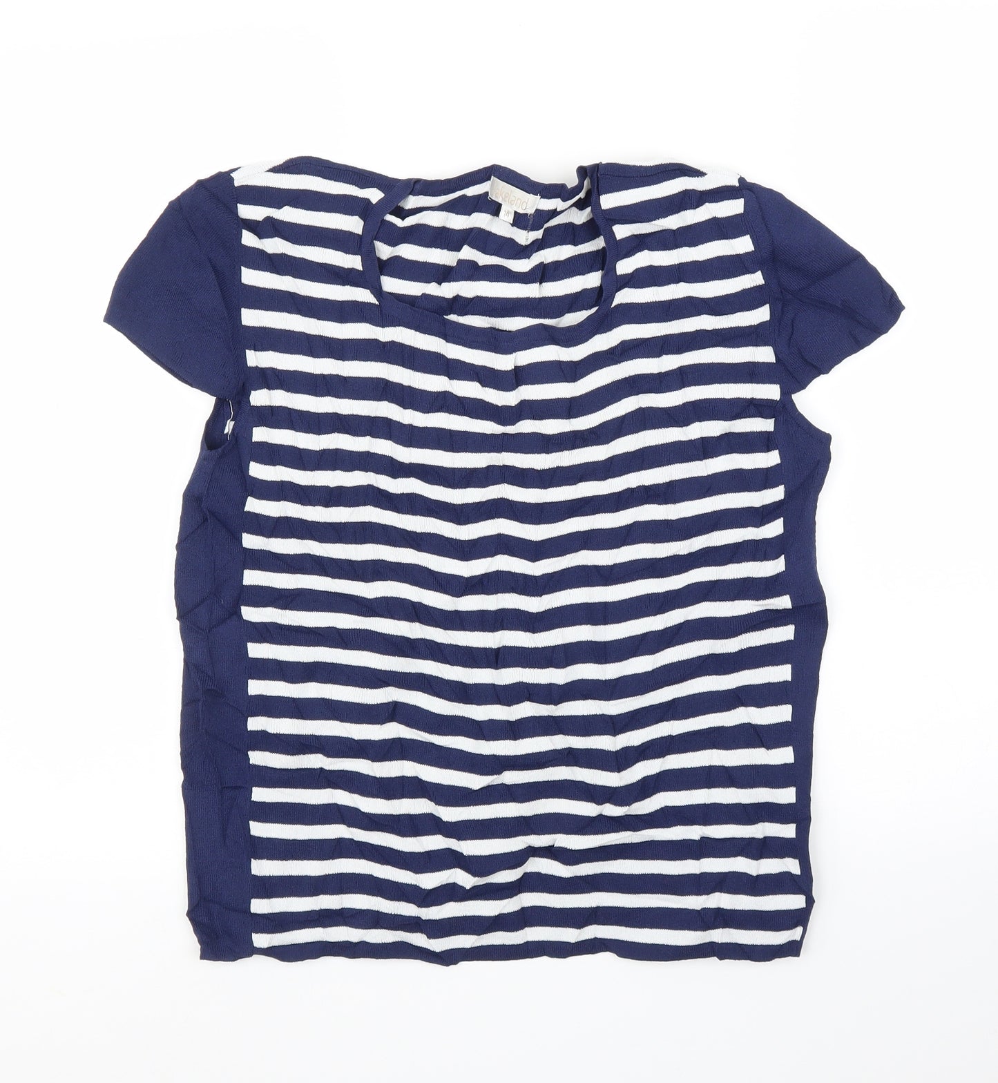 Lakeland Womens Blue Striped  Basic T-Shirt Size M