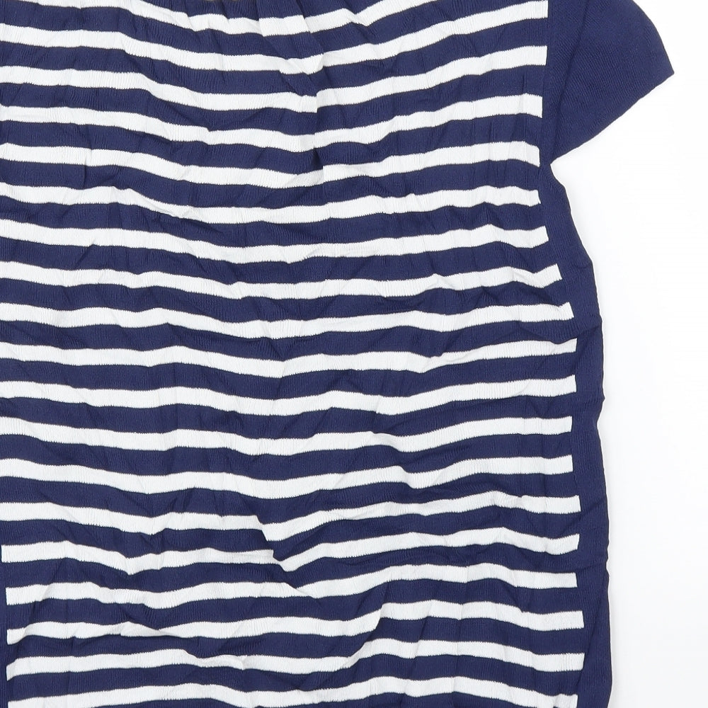 Lakeland Womens Blue Striped  Basic T-Shirt Size M