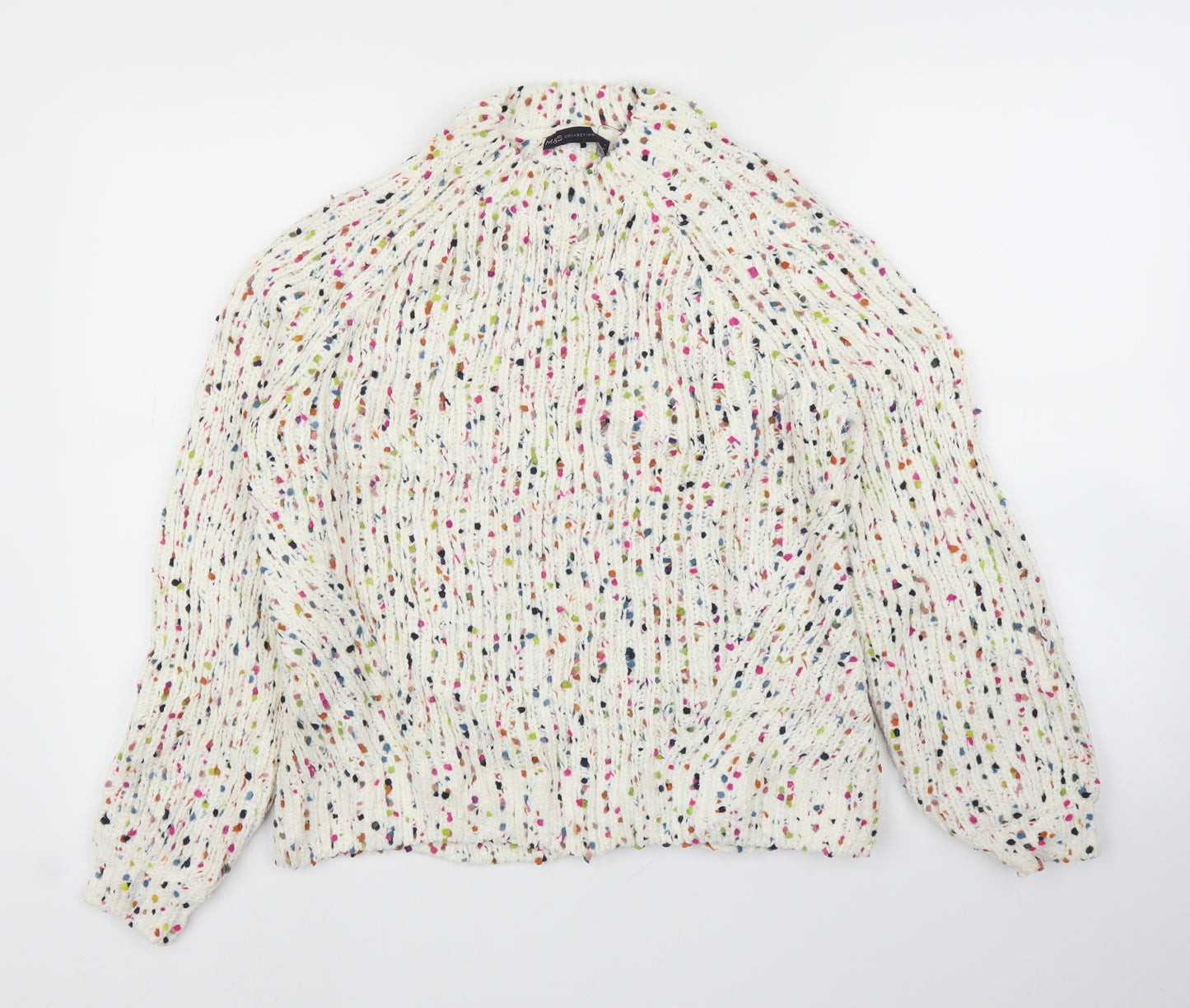 M&S Womens White   Pullover Jumper Size M
