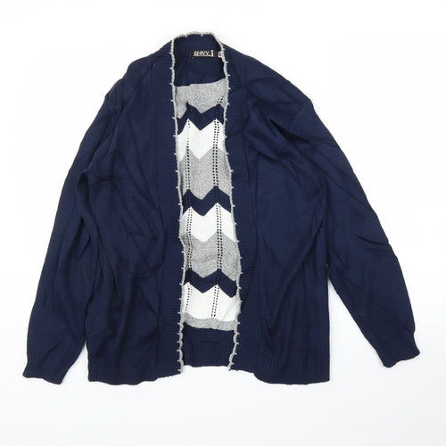 Envy Womens Blue Striped  Pullover Jumper Size M