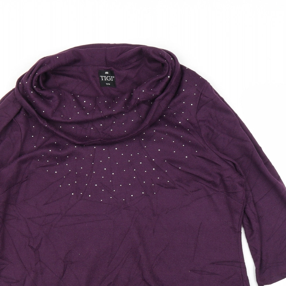 Tigi Womens Purple   Pullover Jumper Size 14