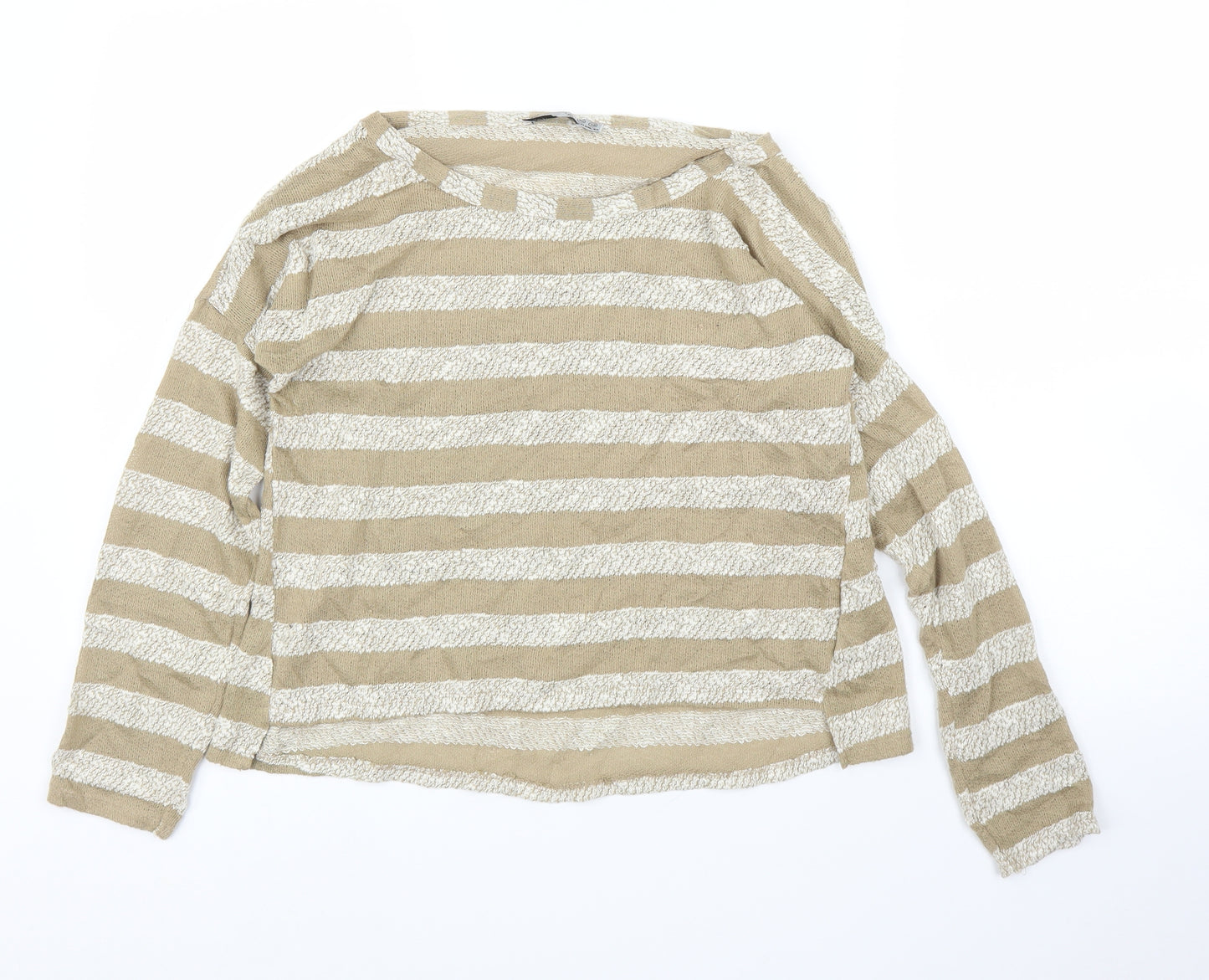 Primark Womens Beige Striped  Basic Blouse Size 12