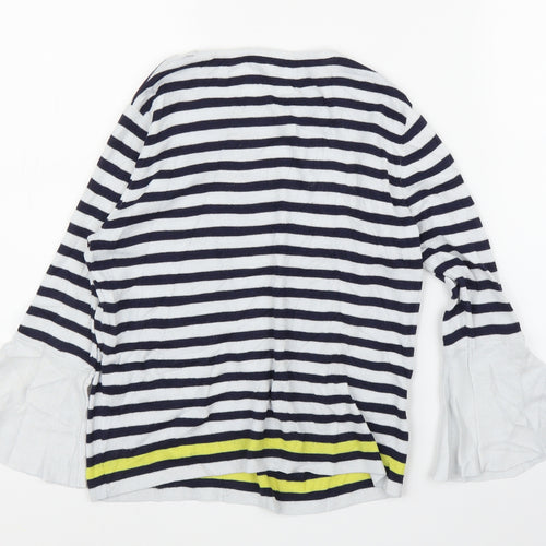 Mango Womens Blue Striped  Pullover Jumper Size S