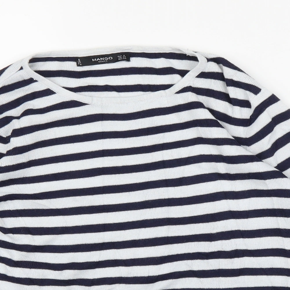 Mango Womens Blue Striped  Pullover Jumper Size S