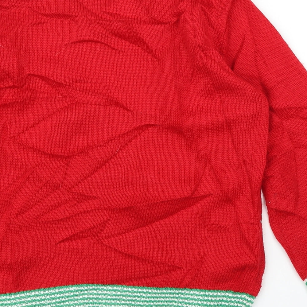 Primark Boys Red   Pullover Jumper Size 8-9 Years  - Christmas
