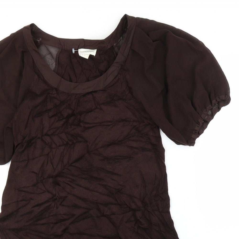 Monsoon Womens Brown   Tunic Blouse Size 8