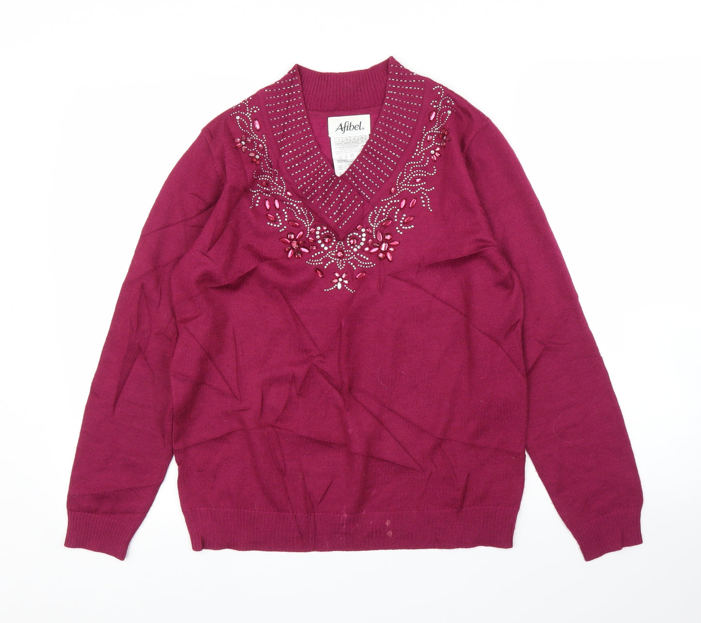 Afibel Womens Purple   Pullover Jumper Size 14