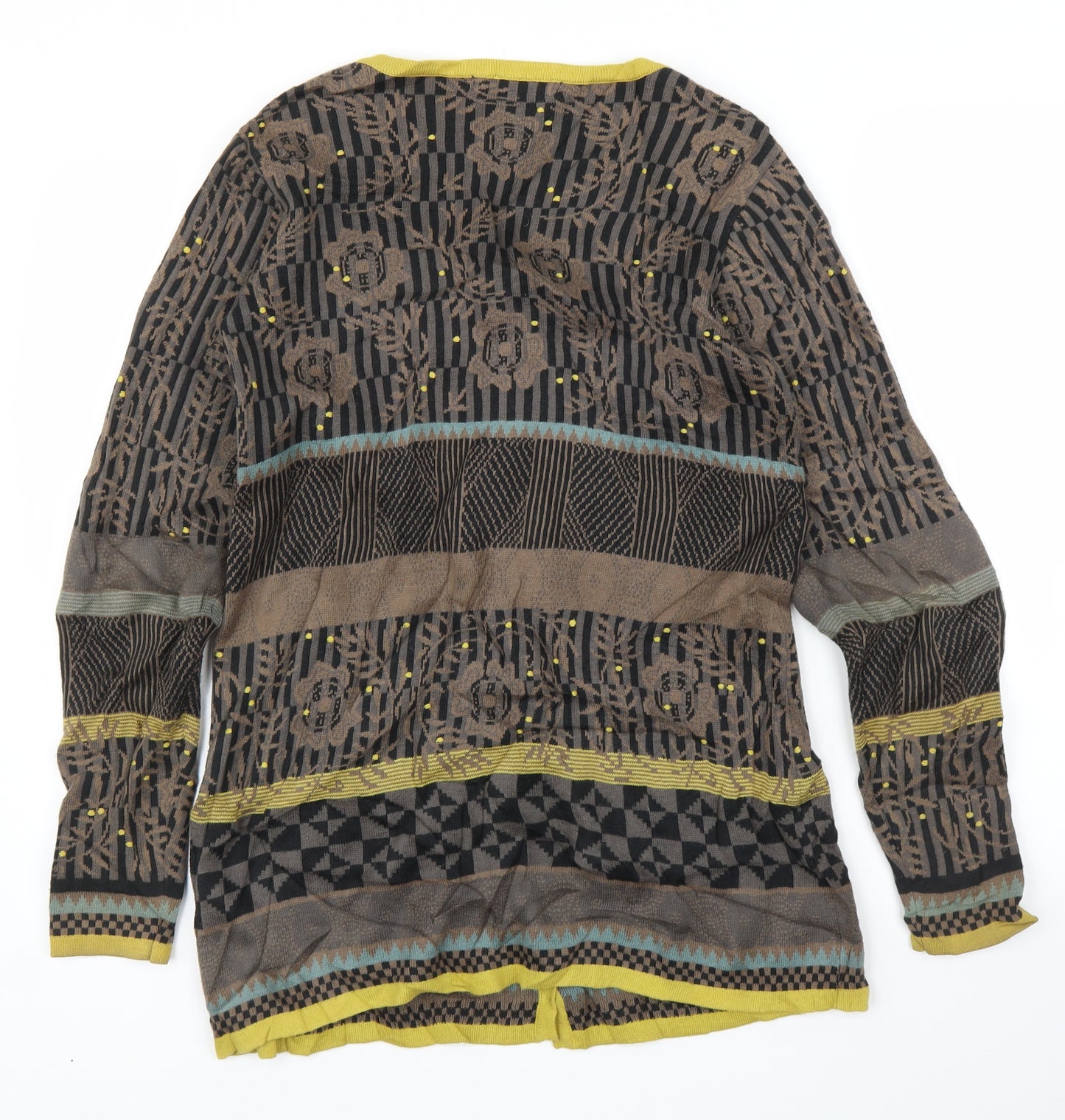 Preworn Womens Brown Floral  Cardigan Jumper Size S