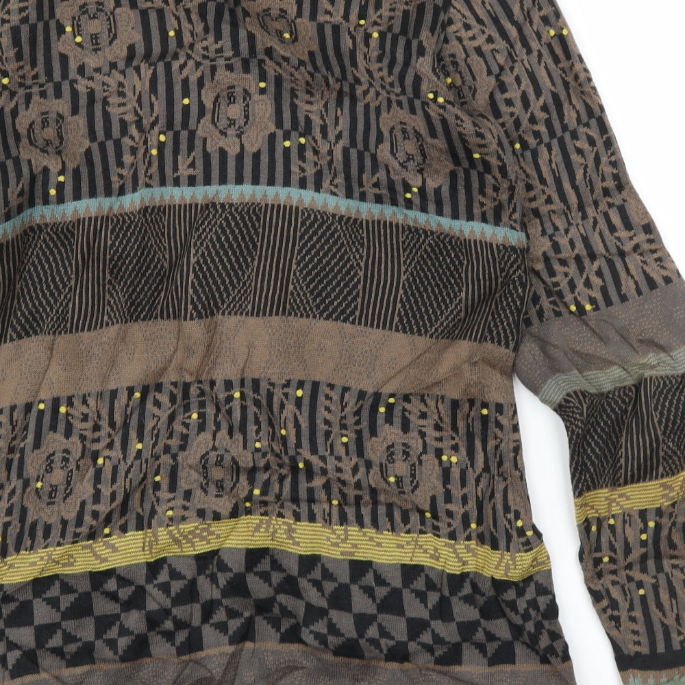 Preworn Womens Brown Floral  Cardigan Jumper Size S