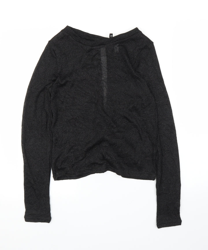 H&M Womens Black   Basic Blouse Size S  - Split down back