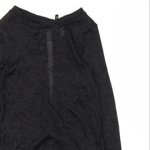 H&M Womens Black   Basic Blouse Size S  - Split down back