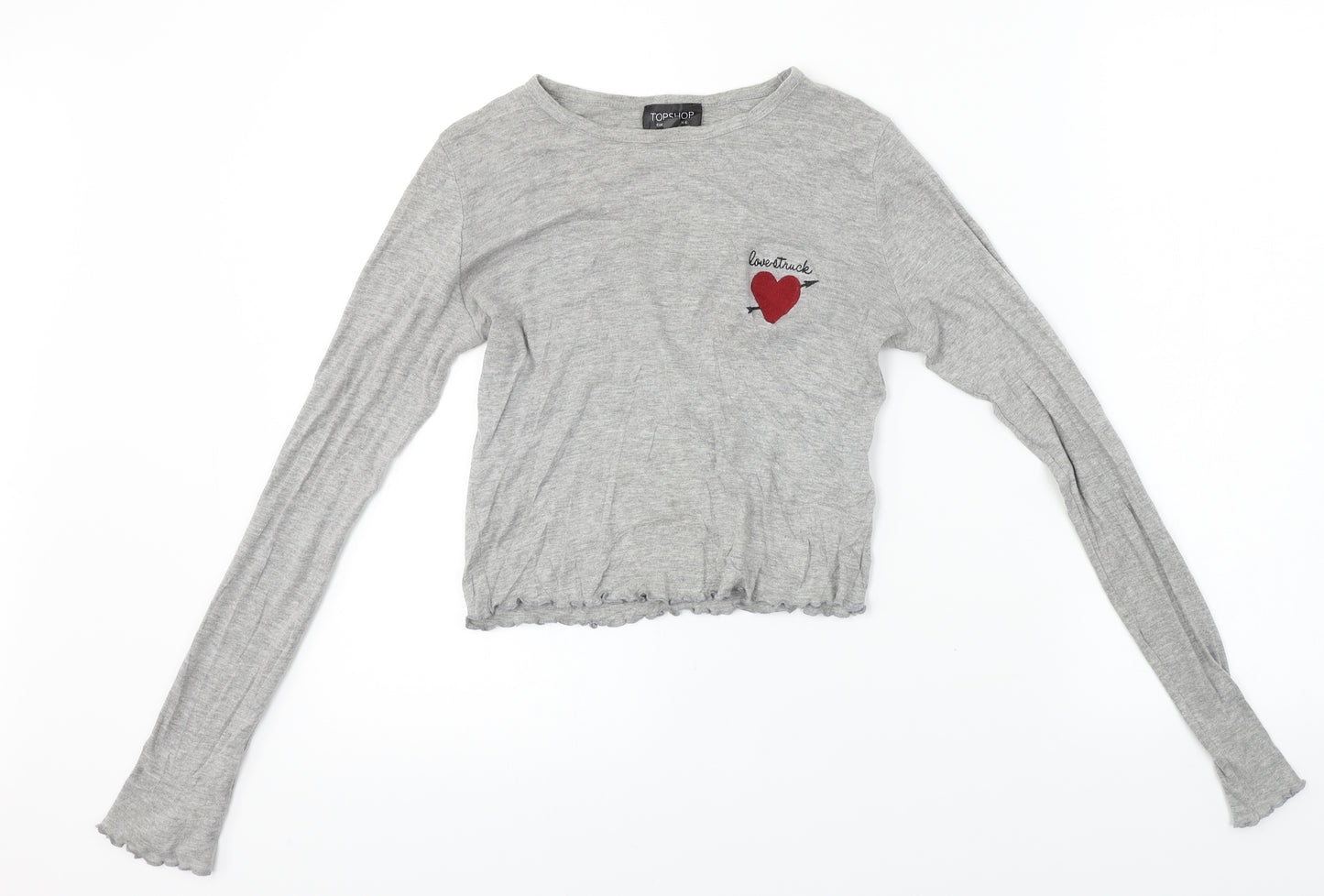 Topshop  Womens Grey   Basic T-Shirt Size 6