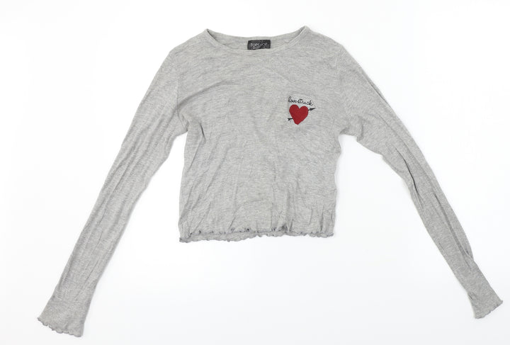 Topshop  Womens Grey   Basic T-Shirt Size 6