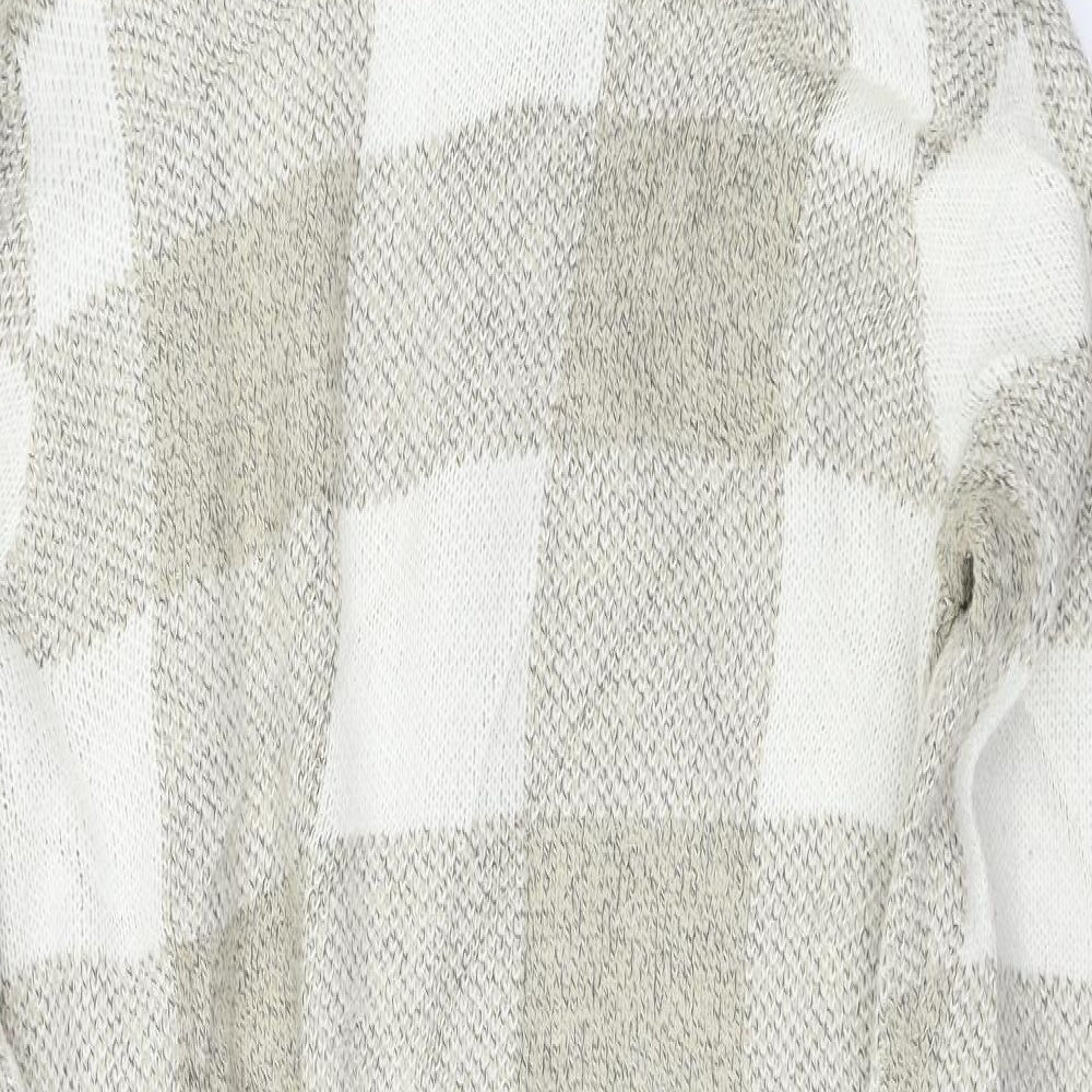 IZABEL  Womens Beige Check  Cardigan Jumper Size 12