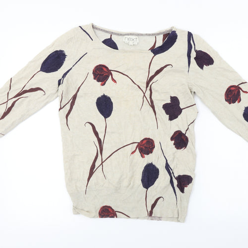 NEXT  Womens Beige Floral  Pullover Jumper Size 12