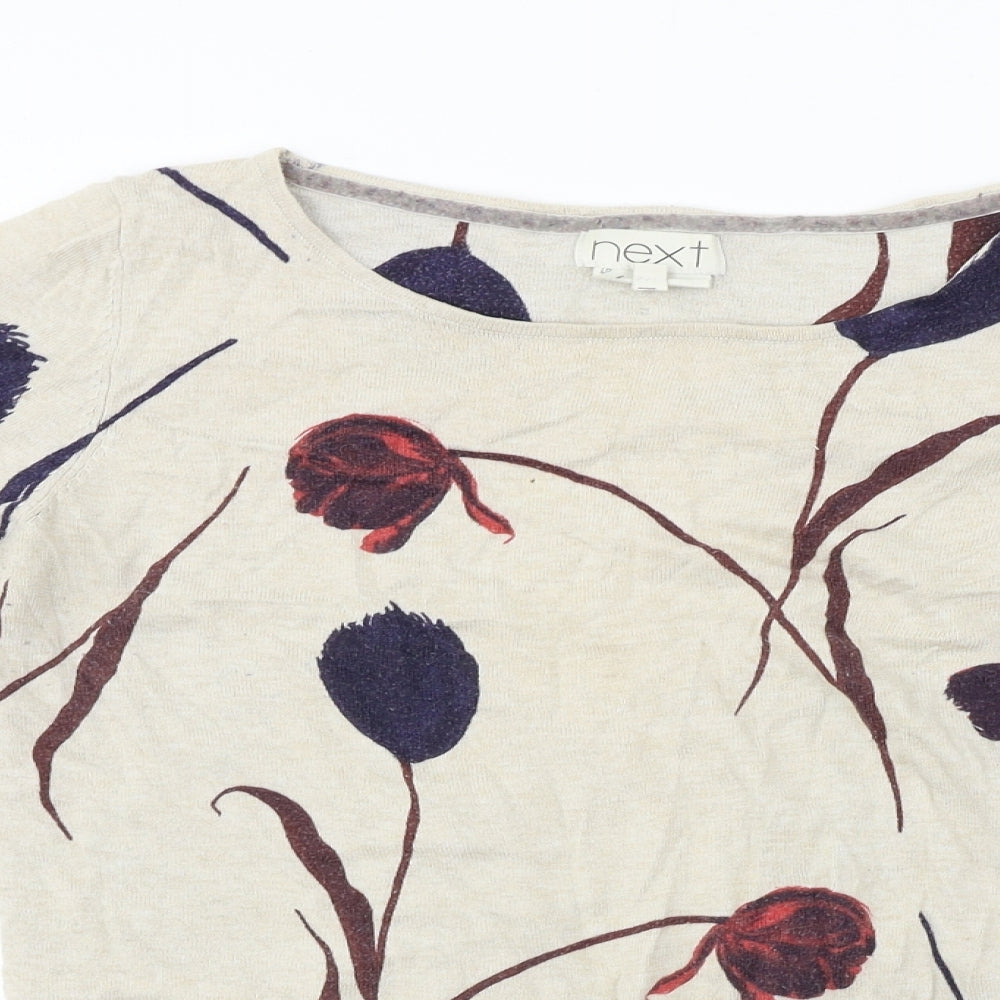 NEXT  Womens Beige Floral  Pullover Jumper Size 12
