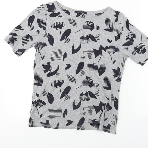 Marks and Spencer  Womens Grey Animal Print  Basic T-Shirt Size 12