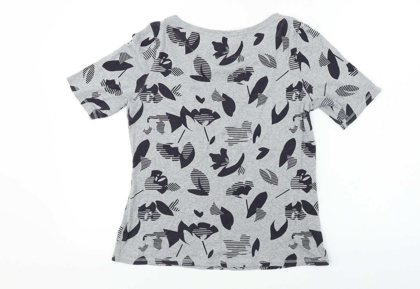 Marks and Spencer  Womens Grey Animal Print  Basic T-Shirt Size 12