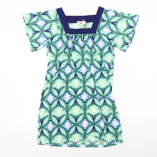 Klass Womens Green Herringbone  A-Line  Size S
