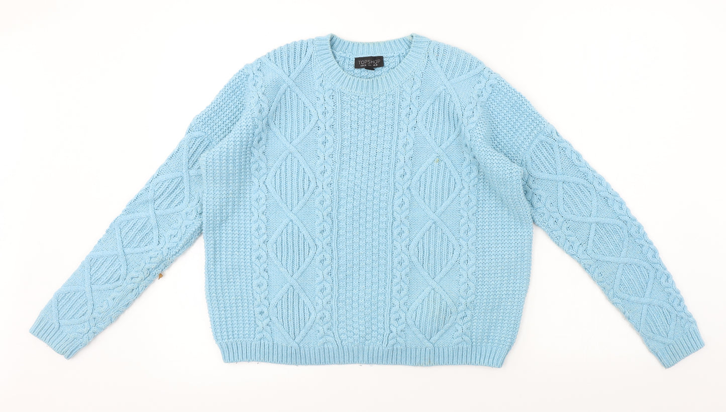 Topshop  Womens Blue   Pullover Jumper Size 10