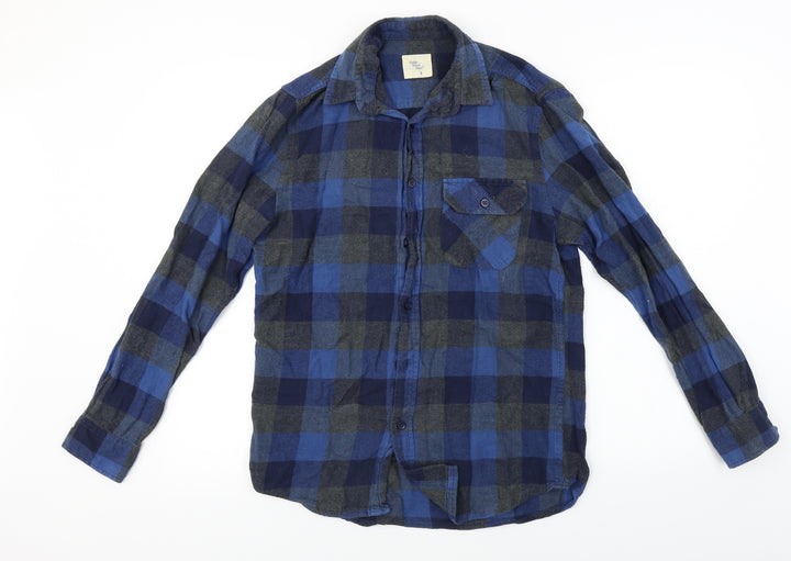 Cedar Wood State  Mens Blue Check   Button-Up Size S