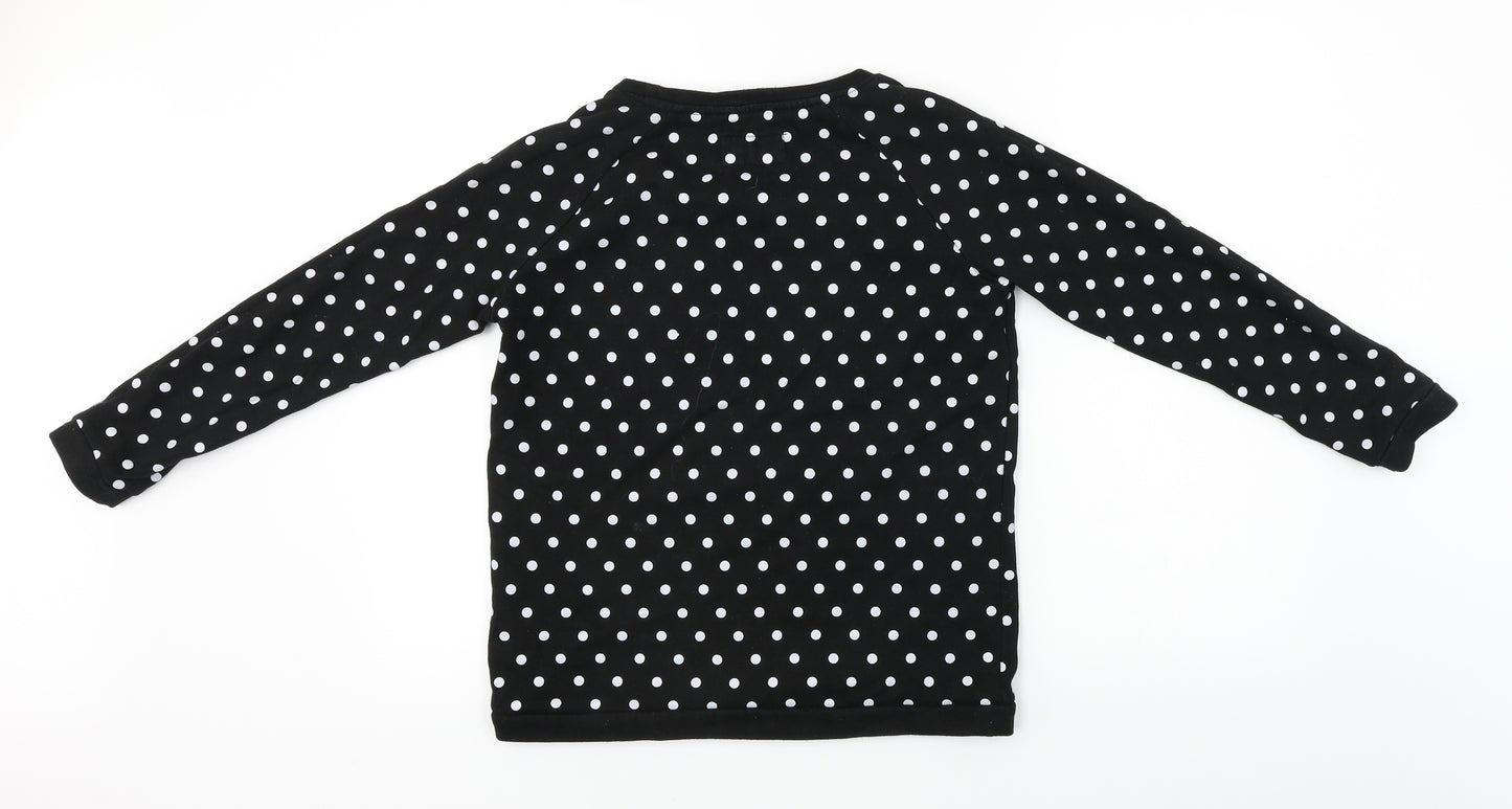House  Womens Black Polka Dot  Pullover Jumper Size S