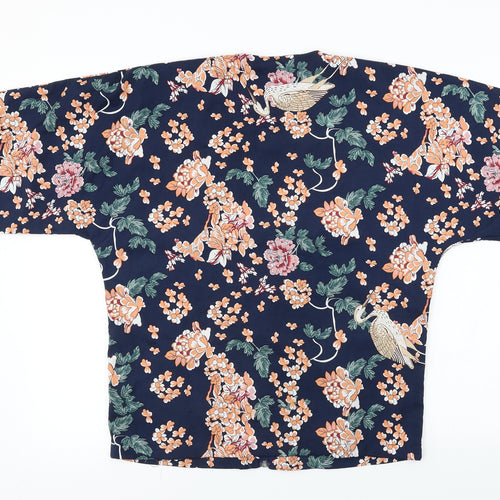 Atmosphere  Womens Blue Floral  Jacket Coat Size 8