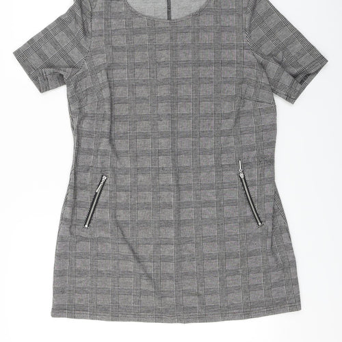 Papaya  Womens Grey Check  A-Line  Size 14