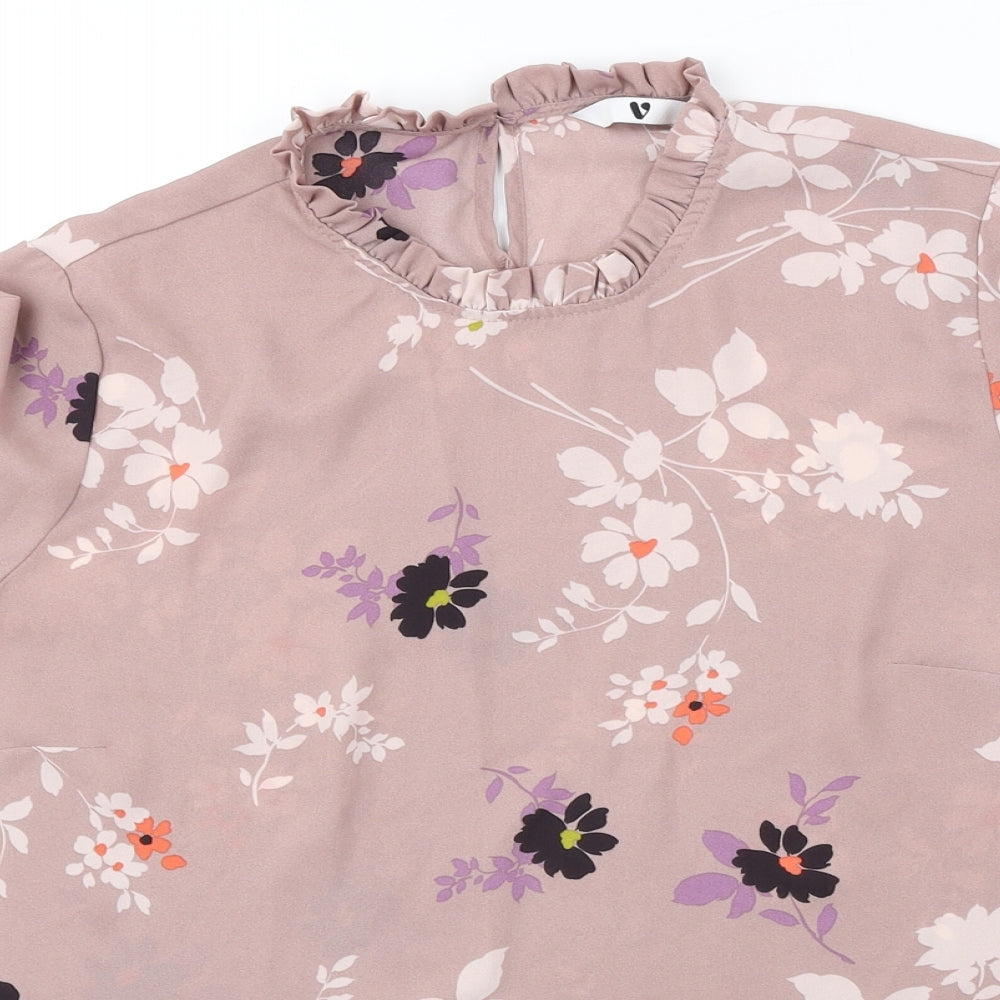 Very Womens Brown Floral  Basic Blouse Size 14