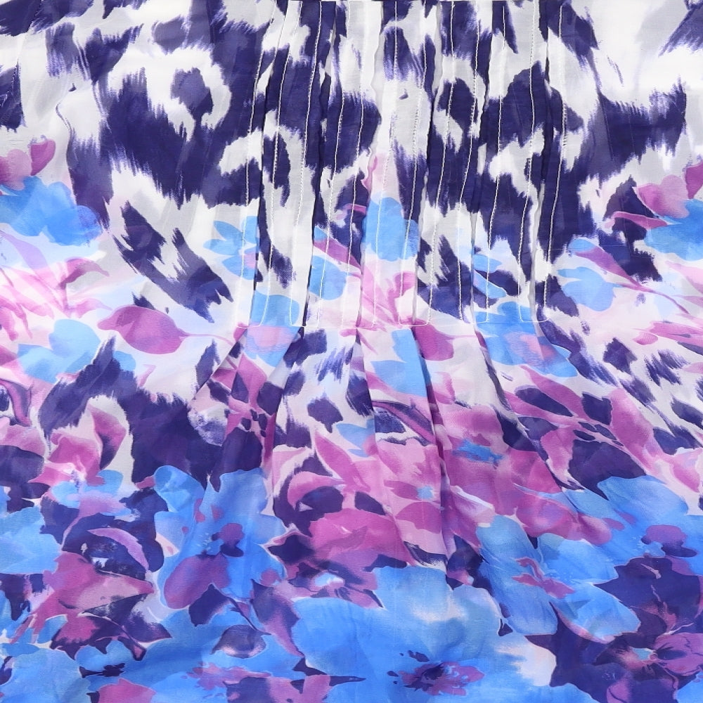 long beach  Womens Blue Animal Print  Basic Blouse Size L