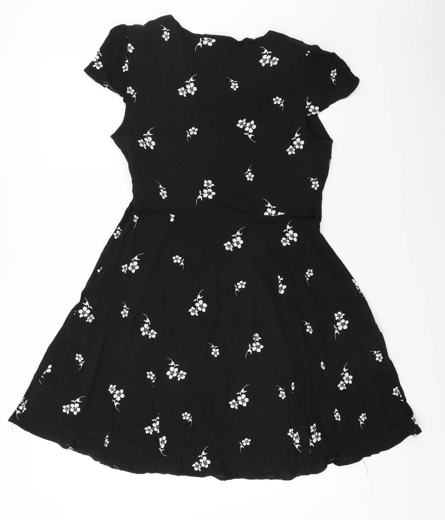 New Look  Womens Black Floral  A-Line  Size 12