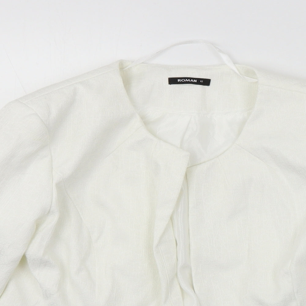 Roman  Womens White   Jacket Blazer Size 12
