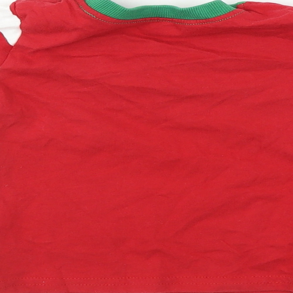 George  Boys Red Striped  Basic Tank Size 6-9 Months  - Christmas Jumper