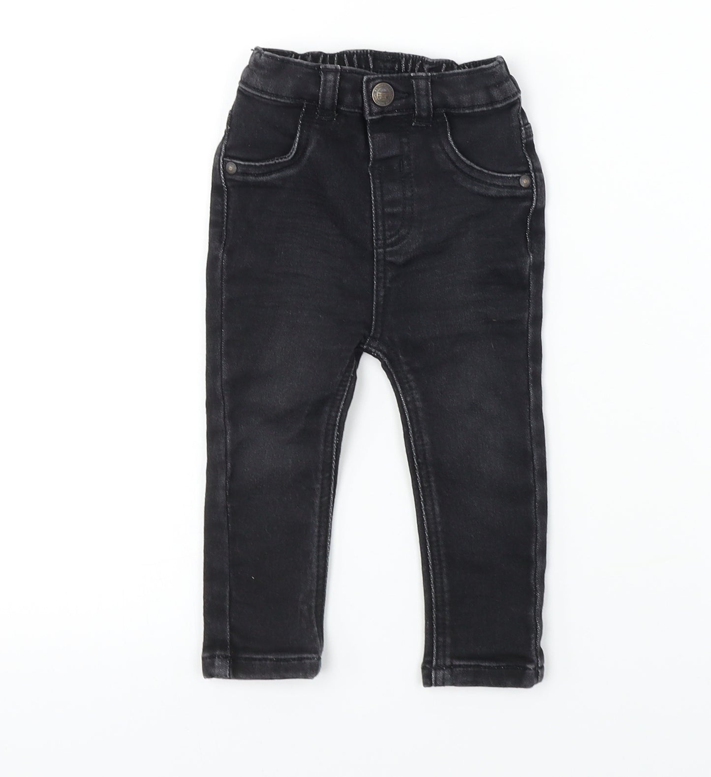 George  Boys Black   Cargo Trousers Size 9-12 Months