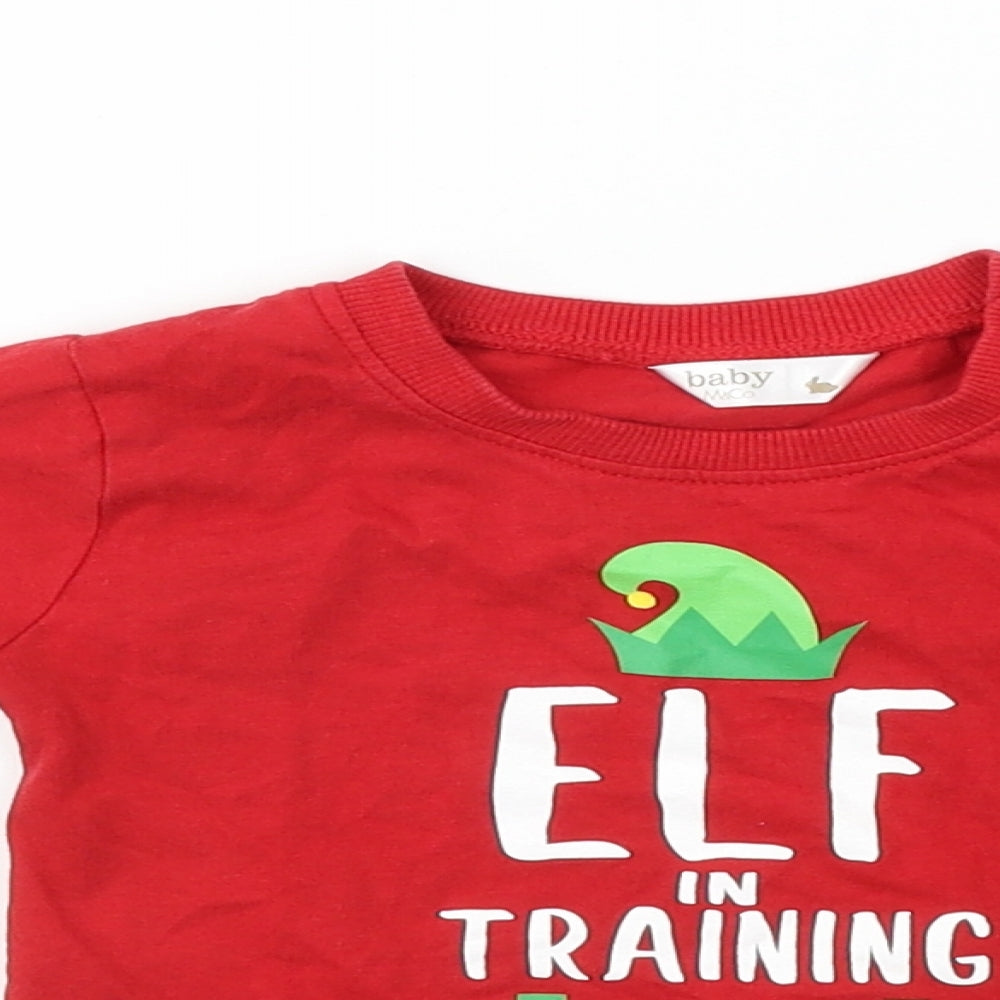 M&Co Baby Red   Basic T-Shirt Size 12-18 Months  - Christmas T Shirt