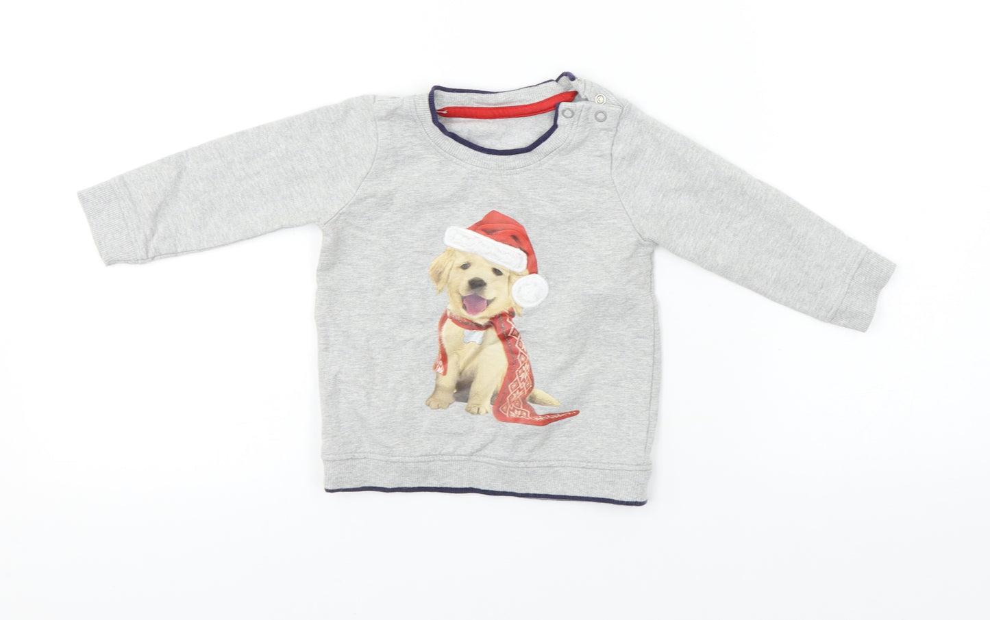 George  Boys Grey   Pullover Jumper Size 9-12 Months  - Christmas Jumper