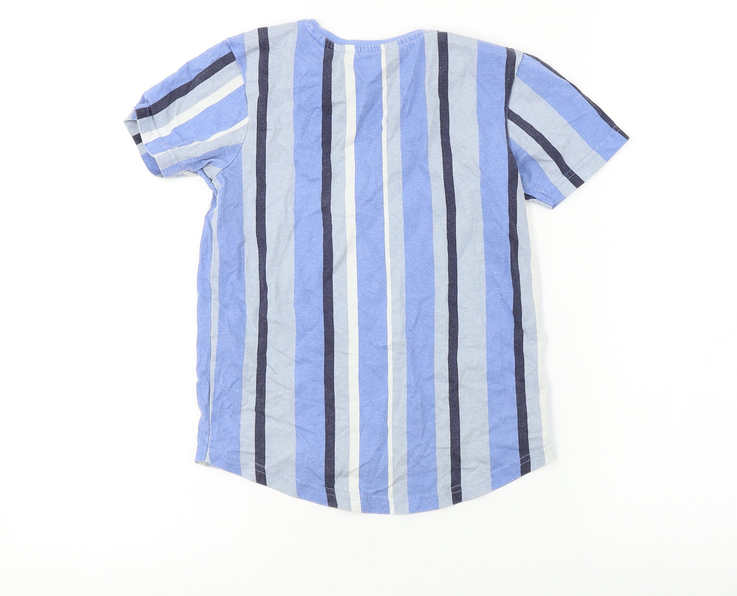 George  Boys Blue Striped  Basic T-Shirt Size 6-7 Years