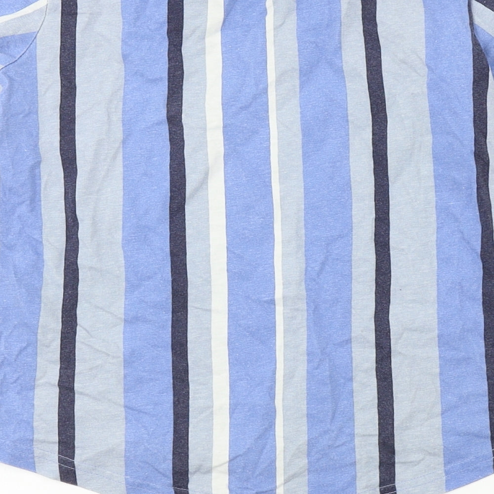 George  Boys Blue Striped  Basic T-Shirt Size 6-7 Years