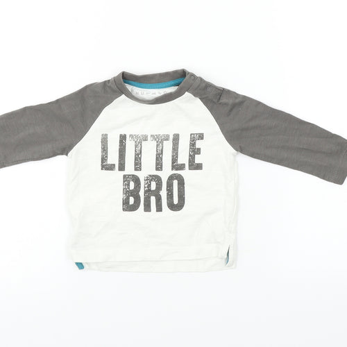 Nutmeg Boys White   Basic T-Shirt Size 6-9 Months