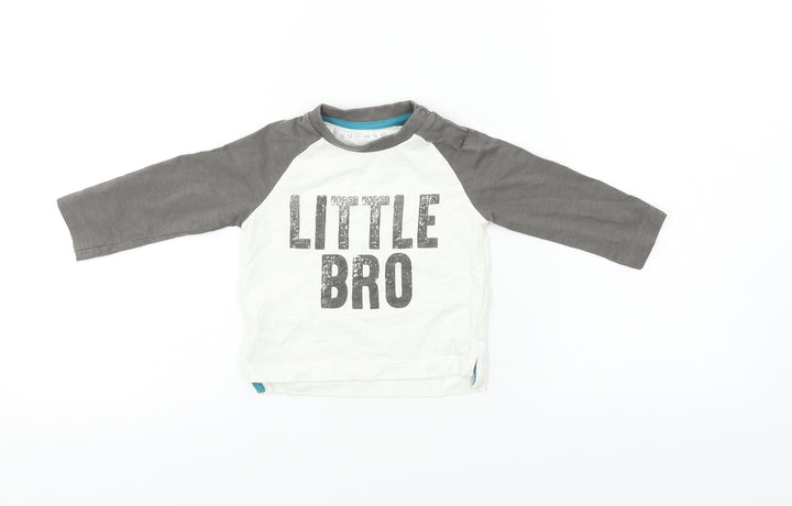 Nutmeg Boys White   Basic T-Shirt Size 6-9 Months