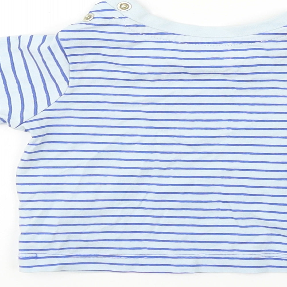 Nutmeg  Boys Blue Striped  Basic T-Shirt Size Newborn