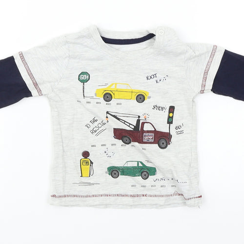 Matalan  Boys Grey   Basic T-Shirt Size 6-9 Months
