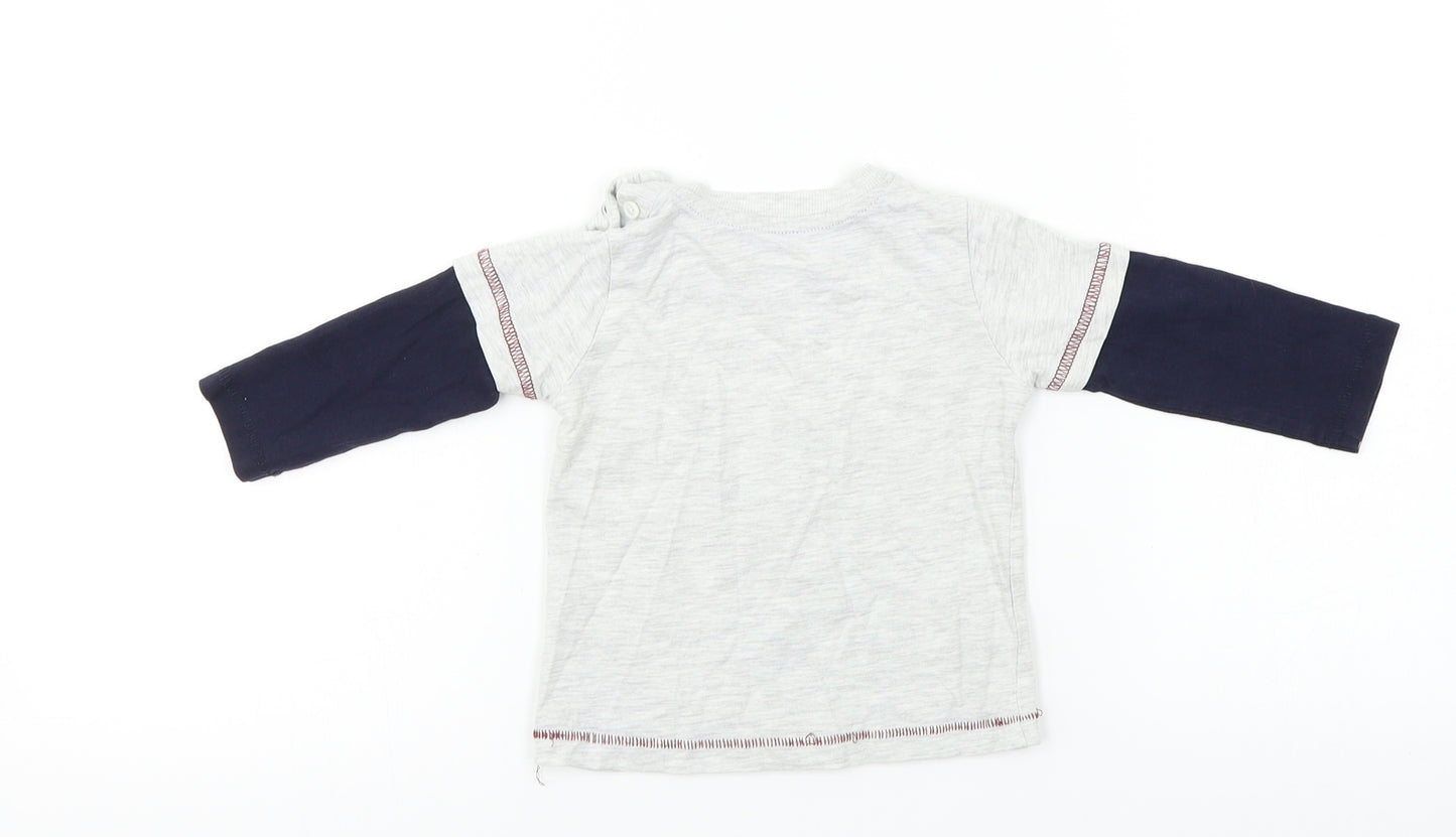 Matalan  Boys Grey   Basic T-Shirt Size 6-9 Months