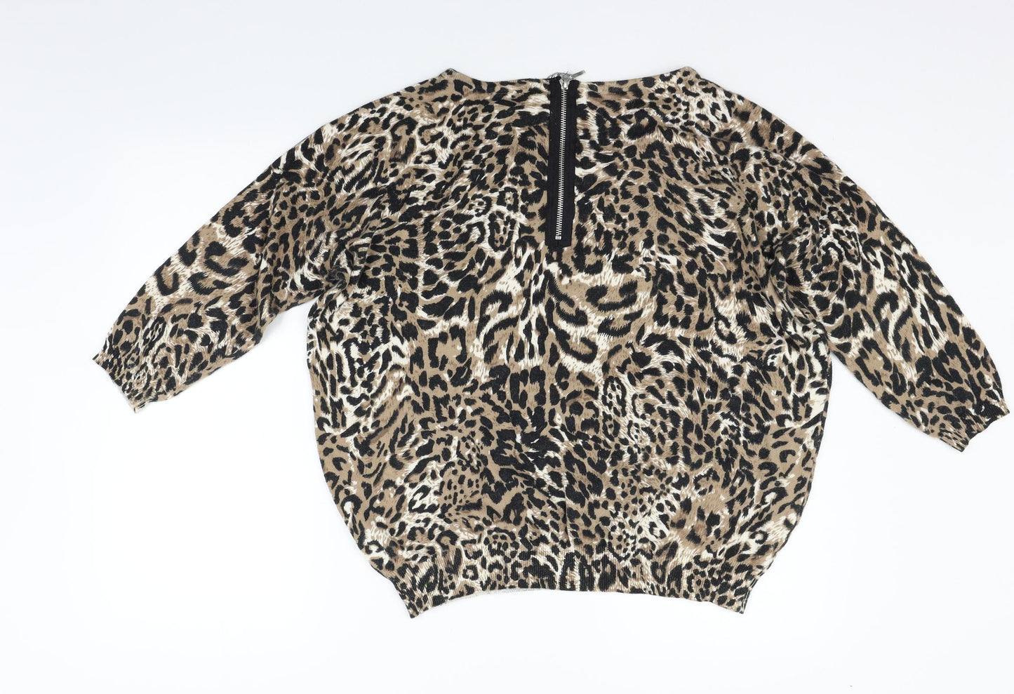 Preworn Womens Beige Animal Print  Pullover Jumper Size L